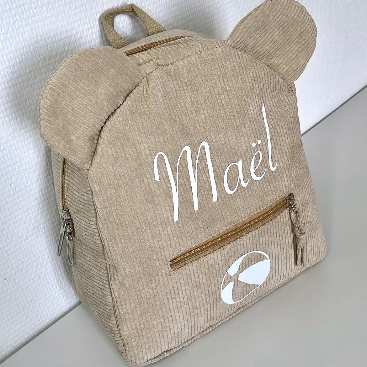 Sac à dos velours côtelé ourson