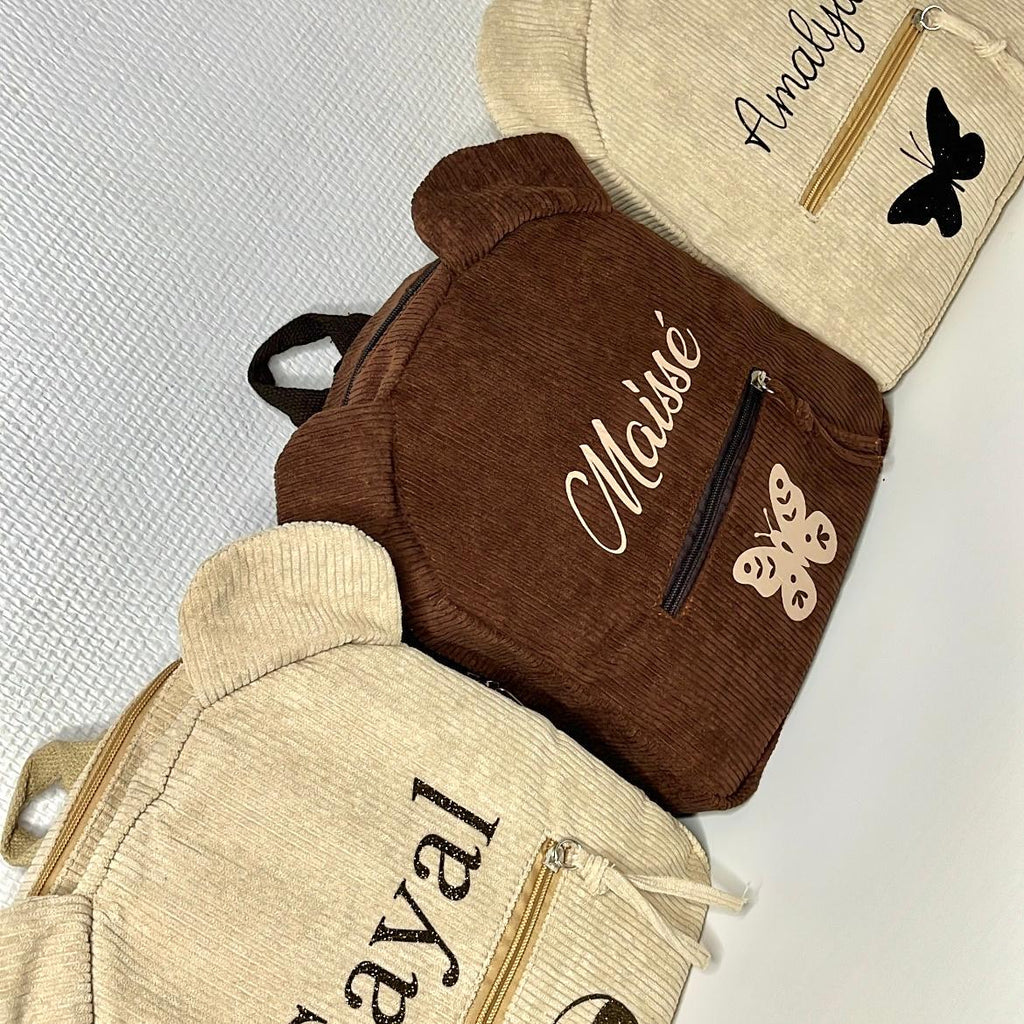 Sac à dos velours côtelé ourson